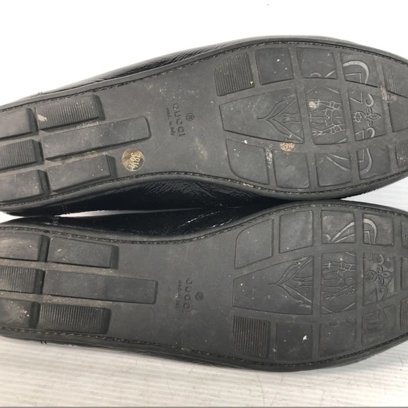 Gucci horse bit loafers/drivers in black leather and gunmetal hardware size 38.5 - Picture 6 of 10